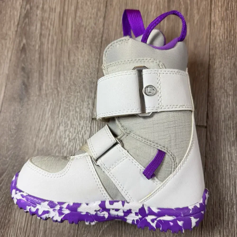 Burton Kids' Mini Grom Snowboard Ski Boots White Purple US Size 11 C